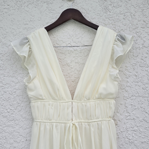 I'm All Yours Cream Ruffled Lulus  Maxi Dress - Picture 5 of 13